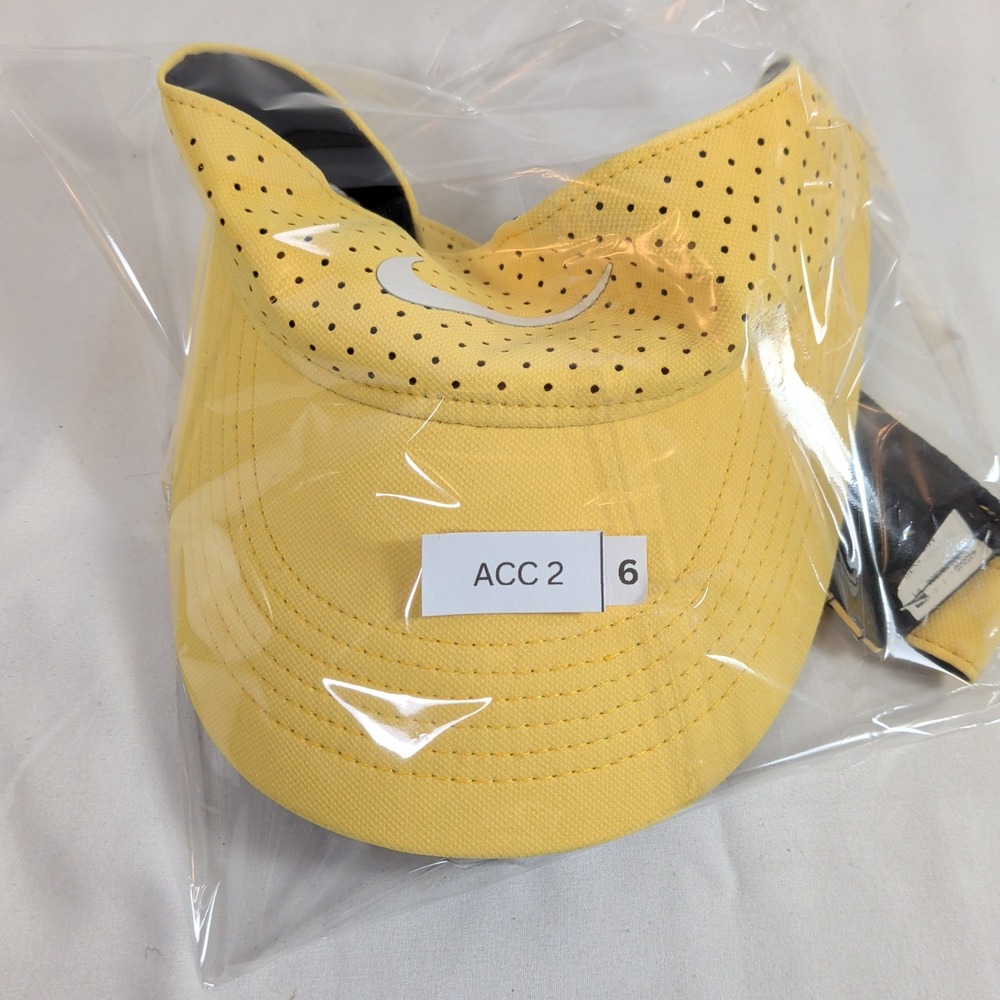 Nike Yellow Visor; Dri-FIT Perforated Adjustable Sport Hat